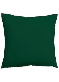 Schlafgut Kopfpolsterbezug , Dunkelgrün , Textil , Uni , 80x80 cm , Grüner Punkt, Textiles Vertrauen - Oeko-Tex®, AZO-frei, Oeko-Tex® Made IN Green , bügelleicht, bügelfrei , Heimtextilien, Bezüge, Polsterbezüge