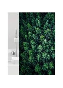 Grund Duschvorhang , Grün , Kunststoff , Blätter , 180x200 cm , Made in Europe, Oeko-Tex® Standard 100 , Heimtextilien, Badtextilien, Duschvorhänge
