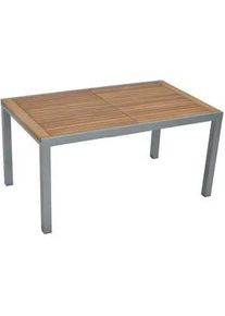 Merxx Gardenson Gartentisch , Naturfarben, Silberfarben , Metall , Akazie , massiv , rechteckig , eckig , 90x75x150-200 cm , ausziehbar , Gartenmöbel, Gartentische, Gartentische Ausziehbar