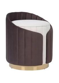 Kayoom Hocker , Braun, Beige , Textil , 45 cm , Wohnzimmer, Sessel, Hocker, Sitzhocker
