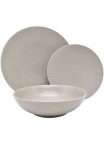 ECHTWERK Tafelservice , Creme , Keramik , 18-teilig , Struktur , lebensmittelecht, stapelbar , Geschirr, Geschirrsets, Tafelservice