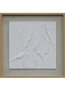 Monee Ölgemälde , Weiß , Kunststoff, Textil, Holzwerkstoff , rechteckig , 55x55 cm , Handmade in China , handgemalt, 3D-Effekt , Bilder & Rahmen, Bilder, Ölbilder