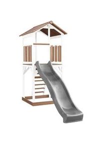 AXI Ambia Garden Spielturm , Braun, Grau, Weiß , Holz, Kunststoff , 111.2x241.9x349 cm , EN 71, CE, FSC 100% , Freizeit & Co, Gartenspielzeug, Spieltürme