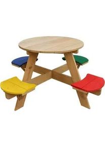 Ambia Garden Kinder-Gartenset , Multicolor , Holz , Hemlocktanne , 120x56x120 cm , CE, FSC 100% , wetterbeständig , Gartenmöbel, Kinder-Gartenmöbel
