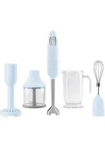 Smeg Stabmixer-Set , Pastellblau , Metall , 5-teilig , 6.5x41.4x6.5 cm , Küchengeräte, Mixer