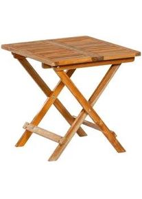 Gardenson Gartenbeistelltisch , Akaziefarben , Holz , Akazie , Hartholz , quadratisch , X-Form , 50x50x50 cm , Fsc , klappbar , Gartenmöbel, Gartentische, Garten-beistelltische