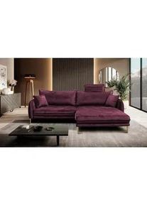 Mid.you Ecksofa , Weinrot , Textil , Ottomane rechts, L-Form , 264x196 cm , Made in Eu , Liegefunktion , Wohnzimmer, Sofas & Couches, Wohnlandschaften, Ecksofas