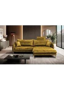 Mid.you Ecksofa , Senfgelb , Textil , Ottomane rechts, L-Form , 264x196 cm , Made in Eu , Liegefunktion , Wohnzimmer, Sofas & Couches, Wohnlandschaften, Ecksofas