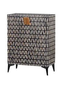 Livetastic Kommode , Schwarz, Weiß , Holz , Mangoholz,Mangoholz , Graphik , 2 Fächer , 81x108x43 cm , stehend , Kleinmöbel, Kommoden, Kommoden