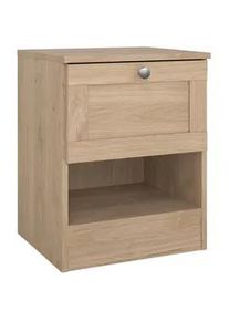 Mid.you Nachtkästchen , Eichefarben , Metall , Holzoptik , 1 Schubladen , 40.2x51.2x36 cm , FSC Mix, Made in Denmark , Typenauswahl , Schlafzimmer, Nachtkästchen