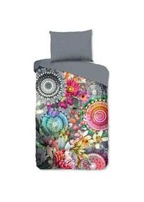 Xxxl Bettwäsche , Anthrazit, Grau, Multicolor , Textil , Mandala , 140x200 cm , Oeko-Tex® Standard 100, BCI (Better Cotton Initiative) , atmungsaktiv , Heimtextilien, Bettwäsche & Leintücher, Bettwäsche, Satin-Bettwäsche