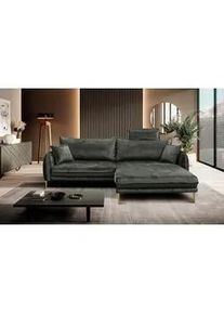 Mid.you Ecksofa , Grün , Textil , Ottomane rechts, L-Form , 264x196 cm , Made in Eu , Liegefunktion , Wohnzimmer, Sofas & Couches, Wohnlandschaften, Ecksofas