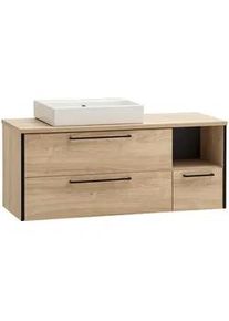 Xxxl Waschtischkombi , Eichefarben , Metall , 1 Fächer , 2 Schubladen , 114x57.7x44 cm , Made in Germany , hängend , Badezimmer, Waschbecken & Armaturen, Waschtische