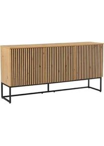 Xora Sideboard , Eiche Artisan , Metall, Holzwerkstoff , 3 Fächer , 160x80x40 cm , Kleinmöbel, Kommoden, Sideboards
