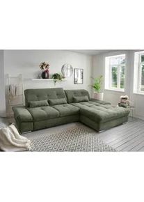 Livetastic Ecksofa , Dunkelgrün , Textil , Uni , Füllung: Schaumstoff , Ottomane rechts, L-Form , 300x196 cm , Made in Eu , Liegefunktion, seitenverkehrt erhältlich, Schlafen auf Sitzhöhe, Rücken echt, Armteil links, Armteil rechts , Wohnzimmer, Sofas & Couches, Wohnlandschaften, Ecksofas mit Schlaffunktion