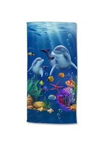 Xxxl Strandtuch , Blau , Textil , Strand , 75x150 cm , Oeko-Tex® Standard 100 , saugfähig, schnelltrocknend , Heimtextilien, Badtextilien, Strandtücher