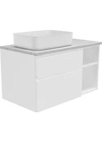 Welnova Waschbeckenunterschrank , Weiß , Holzwerkstoff , 2 Schubladen , 90x51x47 cm , FSC Mix , hängend , Badezimmer, Badmöbel, Waschbeckenunterschränke