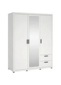 Mid.you Drehtürenschrank , Weiß , Metall , 5 Fächer , 153.6x200.9x59.8 cm , FSC Mix , Schrankfront mit Spiegel , Schlafzimmer, Komplette Schlafzimmer und Serien, Schlafzimmerserien