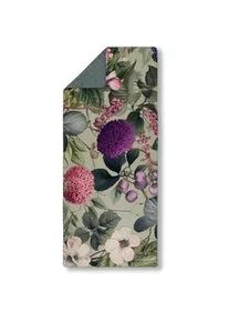 Xxxl Sporthandtuch , Grün , Textil , Blume , 75x180 cm , Oeko-Tex® Standard 100 , saugfähig, schnelltrocknend , Heimtextilien, Badtextilien, Handtücher