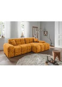 Livetastic Ecksofa , Goldfarben , Textil , Füllung: Schaumstoff , Ottomane rechts, L-Form , 301x152 cm , Made in Eu , seitenverkehrt erhältlich, Rücken echt, Armteil links, Armteil rechts , Wohnzimmer, Sofas & Couches, Wohnlandschaften, Ecksofas