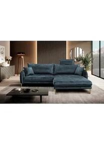 Mid.you Ecksofa , Blau , Textil , Ottomane rechts, L-Form , 264x196 cm , Made in Eu , Liegefunktion , Wohnzimmer, Sofas & Couches, Wohnlandschaften, Ecksofas
