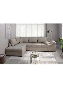 Mid.you Eckschlafsofa , Taupe , Textil , Buche , Uni , Füllung: Schaumstoff,Schaumstoff , 298x202 cm , Made in Eu , Liegefunktion, Rücken echt, Armteil rechts , Wohnzimmer, Sofas & Couches, Schlafsofas, Sonstige Schlafsofas