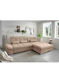 Livetastic Ecksofa , Hellbraun , Textil , Uni , Füllung: Schaumstoff , Ottomane rechts, L-Form , 300x196 cm , Made in Eu , Liegefunktion, seitenverkehrt erhältlich, Schlafen auf Sitzhöhe, Rücken echt, Armteil links, Armteil rechts , Wohnzimmer, Sofas & Couches, Wohnlandschaften, Ecksofas mit Schlaffunktion