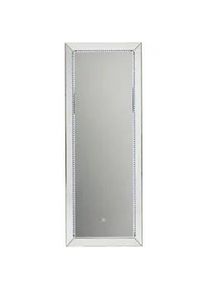 Xora Wandspiegel , Silberfarben , Glas, Holzwerkstoff , rechteckig , 60x160x7 cm , senkrecht montierbar, Ganzkörperspiegel , Garderobe, Garderobenspiegel