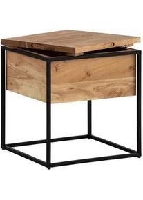 Livetastic Beistelltisch , Akaziefarben , Holz , Akazie , massiv , quadratisch , eckig , 47x51.5x47 cm , Stauraum , Wohnzimmer, Wohnzimmertische, Beistelltische