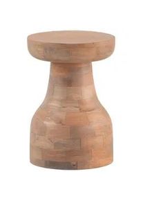 Livetastic Beistelltisch , Braun , Holz , Mangoholz , massiv , rund , rund , 30x42.5x30 cm , Wohnzimmer, Wohnzimmertische, Beistelltische