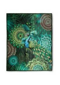 Xxxl Plaid , Grün, Dunkelgrün , Textil , Mandala , 130x160 cm , Oeko-Tex® Standard 100 , pflegeleicht , Heimtextilien, Wohntextilien, Decken