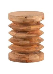 Livetastic Beistelltisch , Braun , Holz , Mangoholz , massiv , rund , rund , 35x45x35 cm , Wohnzimmer, Wohnzimmertische, Beistelltische
