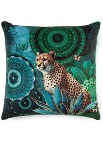 Xxxl Zierkissen , Blau, Grün, Multicolor , Textil , Mandala , Füllung: Polyester,Polyester , quadratisch , 48x48 cm , Oeko-Tex® Standard 100 , langlebig, Wendekissen, mit Biese , Heimtextilien, Wohntextilien, Kissen, Zierkissen
