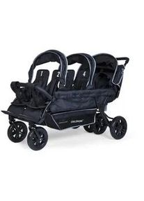 Childhome Geschwisterwagen , Schwarz , Textil , 163x85x107 cm , Feststellbremse, kugelgelagerte Räder, Verdeckung abnehmbar, 5-Punkte-Gurt, Griff in Lederoptik, Sitz umsetzbar, Reflektorstreifen, abnehmbarer Schutzbügel, auch mit EVA-Rädern erhältlich , Baby on Tour, Kinderwagen, Geschwisterwagen & Zwillingskinderwagen