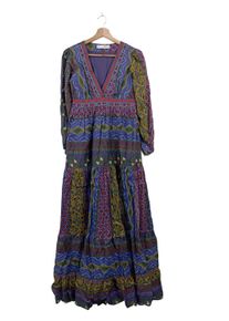 trf_outerwear Sukienka maxi Damski, Rozmiar 38, niebieski, Bawełna