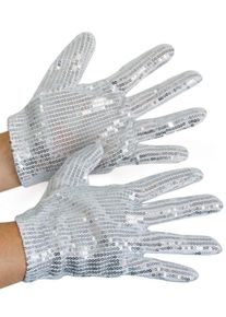 Folat Gants à paillettes argent