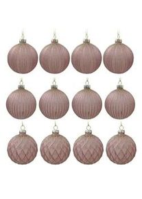 Christbaumkugel-Set Altrosa, 12-teilig