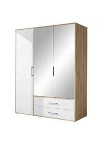 Kleiderschrank Lembo Weiß/Eiche Artisan