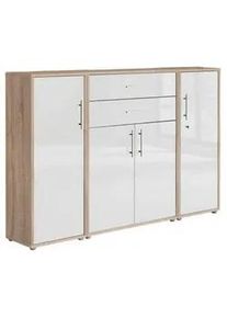 Aktenschrank Office Edition Sw Set 16 Sonoma Eiche/Weiß