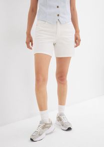 bonprix Női Farmer bermuda, Mid Waist, Low Stretch, fehér, 54