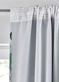 bonprix Zasłona zaciemniająca z połyskującym roślinnym nadrukiem (1 szt.), szary, Wys./szer. 145/130 cm