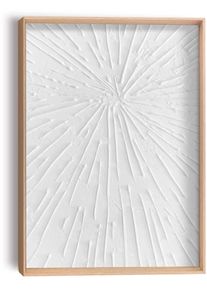 Reinders! Bild »Strahlen« weiß, Größe B/H/T: 30 cm x 40 cm x 3 cm B/H/T: 30 cm x 40 cm x 3 cm , Handgefertigter skandinavischer Minimalismus