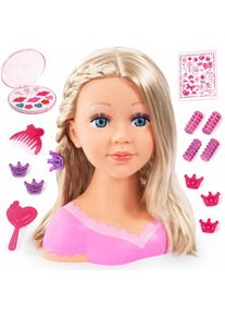 BAYER Frisier- & Schminkkopf »Charlene Super Model«, Mit Kosmetik rosa, Schminkkopf »Super Model« mit langen Wimpern