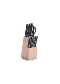 zeller Present Messerblock, 13 Tlg., Aus Edlem Gummibaumholz braun , Dekorativer Messerblock