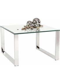 PAROLI Beistelltisch Gestell Edelstahl poliert in farblos, Größe B/H/T: 65 cm x 43 cm x 65 cm