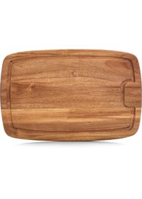 zeller Present Schneidebrett, Mit Saftrille braun, Größe B/H/L: 26 cm x 1,5 cm x 40 cm B/H/L: 26 cm x 1,5 cm x 40 cm , Hochwertiges Schneidebretter