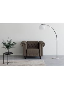 Dorel Home Chesterfield-Sessel »Felix« mit Rückenlehne 3-fach verstellbar in braun, Größe B/H/T: 111 cm x 83 cm x 87 cm