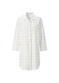 Novila Damen-Nachthemd Flanell kariert Weiß 44