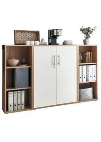 Aktenschrank Office Edition Sw Set 2 niedrig Weiß/Eiche