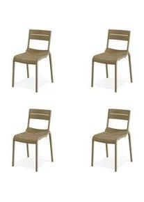 Gartenstuhl-Set Calor 4er-Set ca. 49x82x55 cm Sandfarben